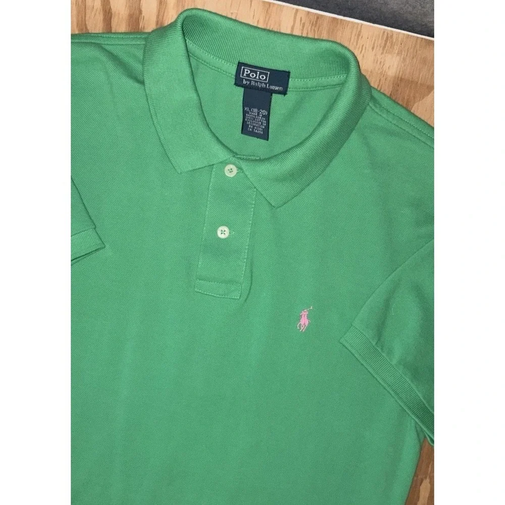 Polo Ralph Lauren Mesh Knit Polo‎ Dress Green Size XL 18-20
